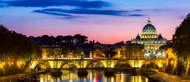 Vatikan Şehri. St Peter's Basilica. Panoramik Roma ve St