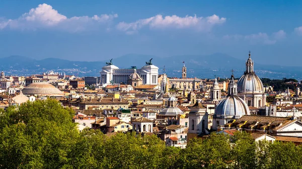 Skyline of Rome, Italy. Panoramic view of Rome architecture and