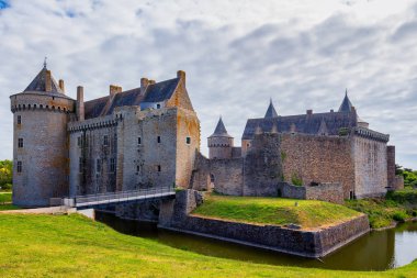 Chateau de Suscinio Morbihan Körfezi, Britt, panoramik manzaralı