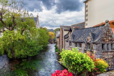 Idyllic scenery at Pont-Aven, a commune in the Finistere departm clipart