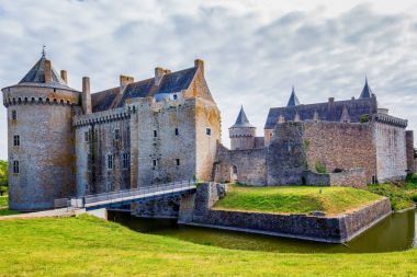 Chateau de Suscinio Morbihan Körfezi, Britt, panoramik manzaralı