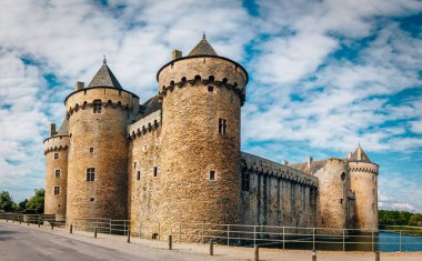 Chateau de Suscinio, Ortaçağ Kalesi, eski bir panoramik manzaralı