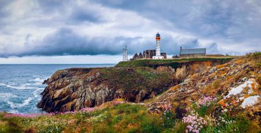 Deniz feneri Pointe de Saint-Mathieu, Brittany (Bretagne), Fransa