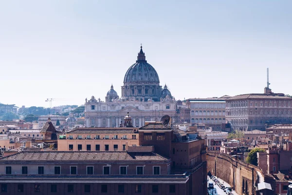 Vatikan kota. Basilika Santo Petrus. Pandangan Panorama Roma dan St — Stok Foto