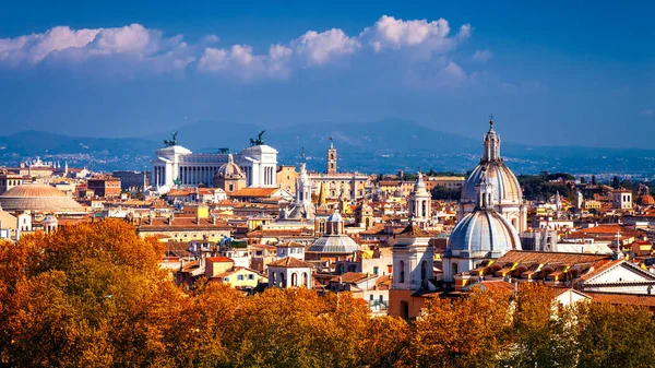 Skyline of Rome, Italy. Panoramic view of Rome architecture and