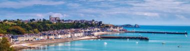 Cancale view, city in north of France known for oyster farming,  clipart
