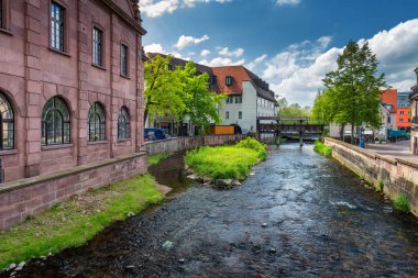 Cityscape by the river Alb in Ettlingen, Black Forest, Baden-Wur clipart