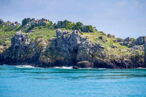 Pointe du Grouin 아름 다운 보기, 바위 해안선입니다. 브리트니, 프랑스. — 스톡 사진