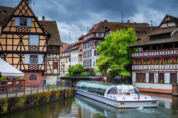 Traditional colorful houses in La Petite France, Strasbourg, Als