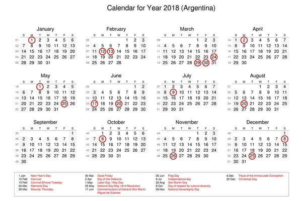 Calendar of year 2018 with public holidays and bank holidays for