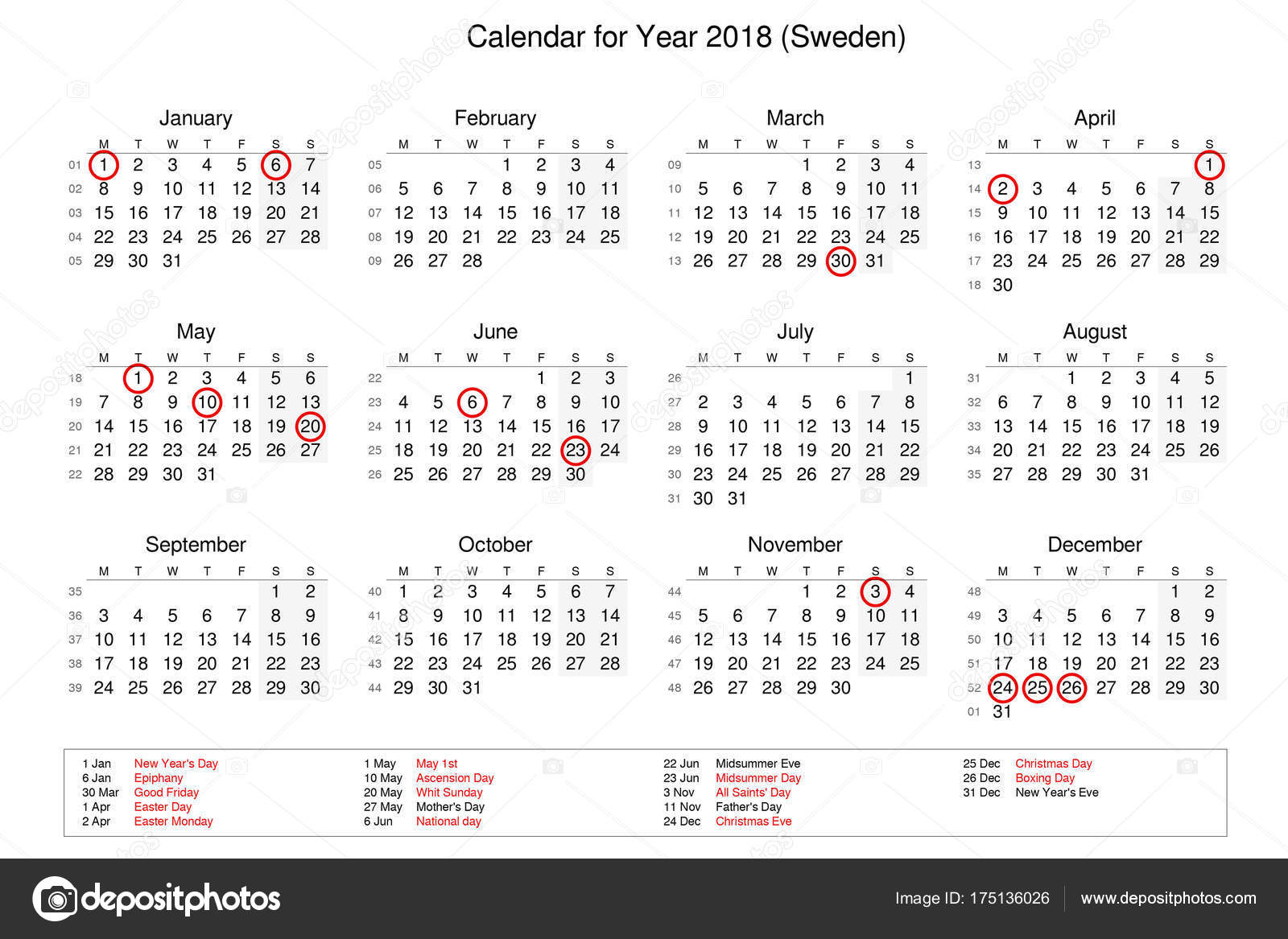 2018 The Holiday Calendar