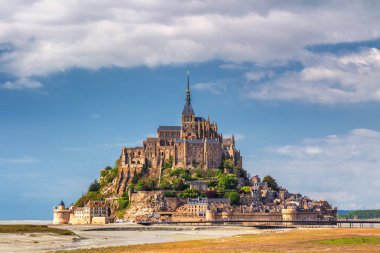Mont Saint Michel katedral güzel ada, Normandiya, Kuzey Fransa, Europe