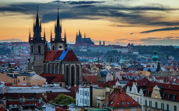 Вид Воздуха Церковь Пресвятой Богородицы Перед Тыном Старый Город Пражский — стоковое фото