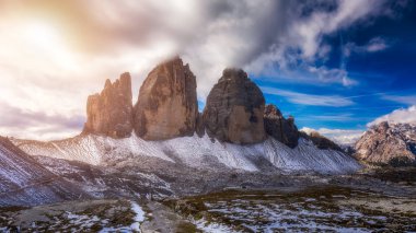 Milli Parkı Tre Cime di Lavaredo, Dolomites, Güney görünümü
