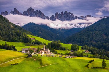 Famous best alpine place of the world, Santa Maddalena (St Magda clipart
