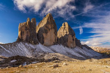 Milli Parkı Tre Cime di Lavaredo, Dolomites, Güney görünümü