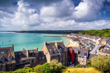 Panoramic view of Cancale, located on the coast of the Atlantic  clipart