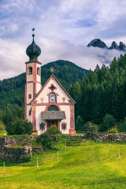St Magdalena Village Church at the foot of the Dolomites, Church clipart