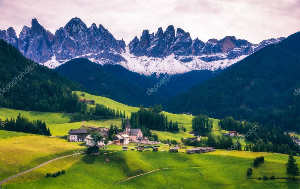 Famous best alpine place of the world, Santa Maddalena (St Magda