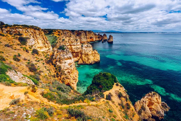 Vue panoramique, Ponta da Piedade près de Lagos en Algarve, Portugal — Photo