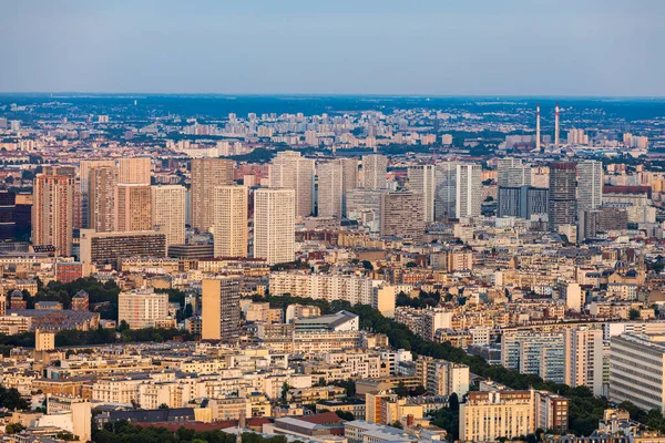 Classic Parisian buildings. Aerial view of roofs. Paris roofs pa