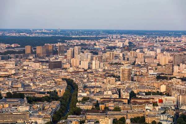 Classic Parisian buildings. Aerial view of roofs. Paris roofs pa