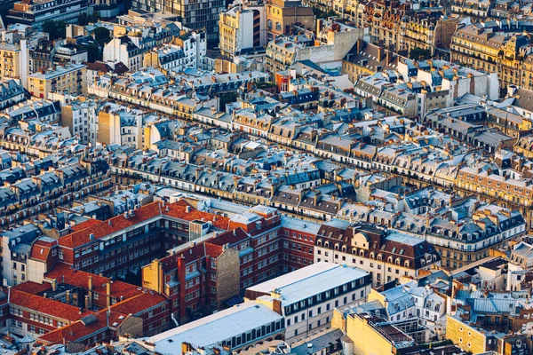 Classic Parisian buildings. Aerial view of roofs. Paris roofs pa