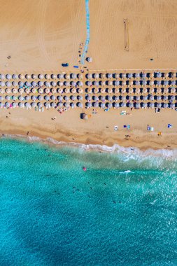 Aerial shot of beautiful turquoise beach Falasarna (Falassarna) 