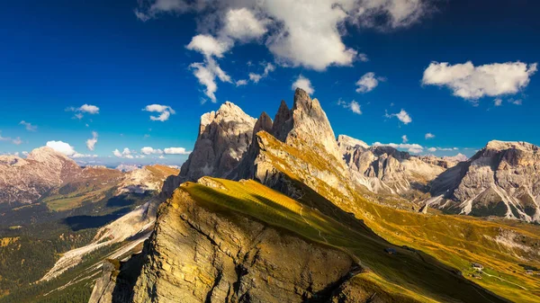 View on Seceda peak. Trentino Alto Adige, Dolomites Alps, South — Stock Photo, Image