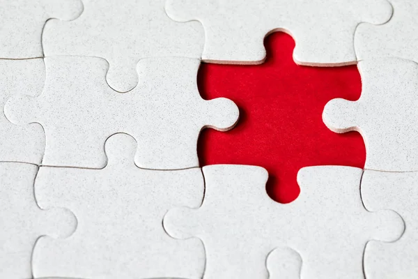 Jigsaw puzzle with missing piece. Missing puzzle pieces. Concept — Stock Photo, Image