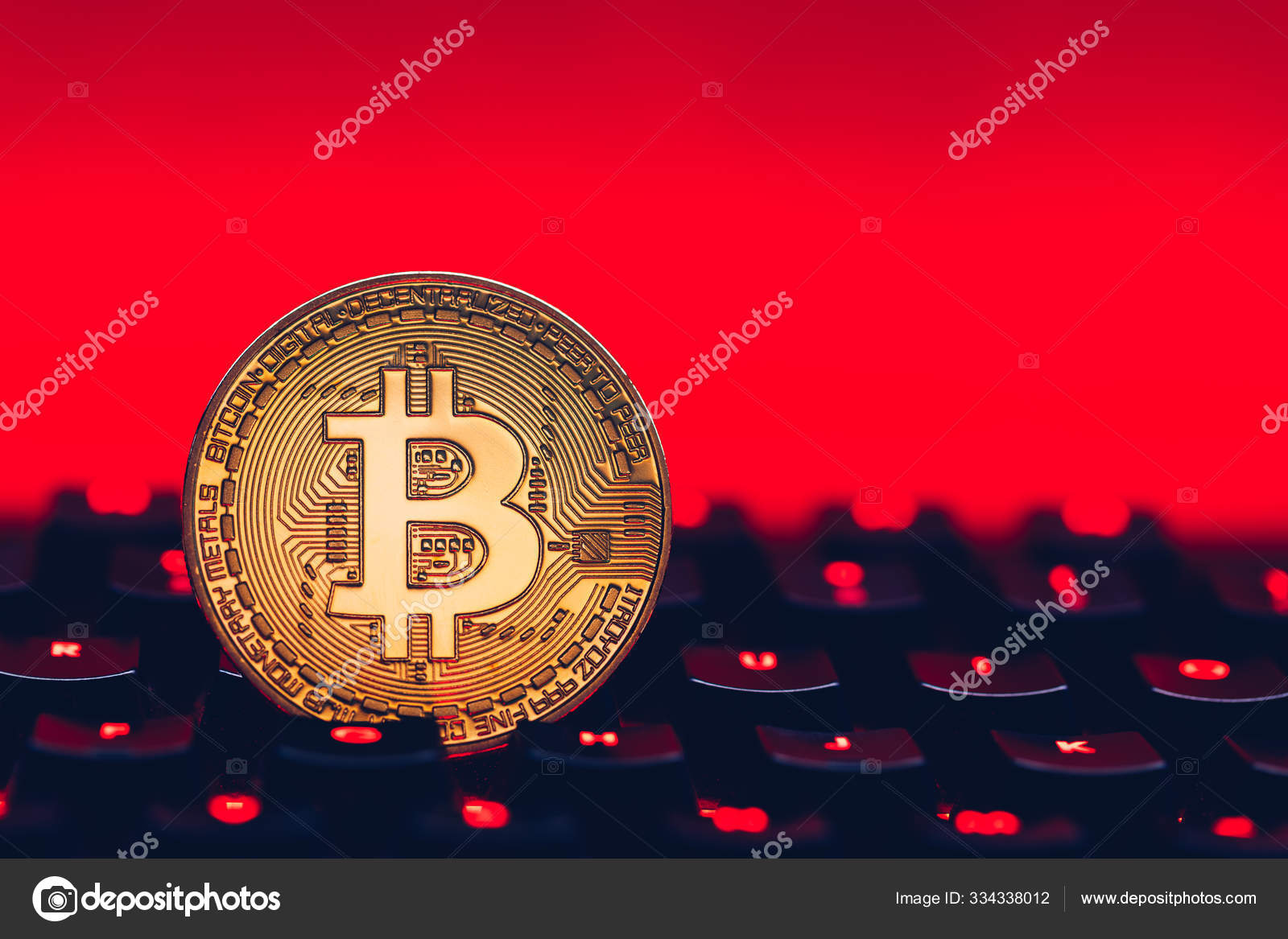 比特币在计算机键盘背景, 电子的标志—— 库存社论照片© DaLiu #334338012