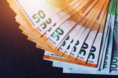 Euro para, Euro nakit arka plan. Avrupa unio banknotlar