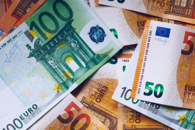Euro para, Euro nakit arka plan. Avrupa unio banknotlar