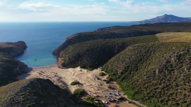 Cala Domestica Beach Sardenha Itália Sardenha Segunda Maior Ilha Mar — Vídeo de Stock