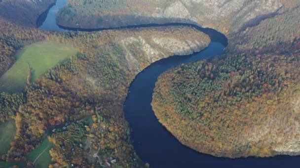 Güzel Vyhlidka Maj Gözcü Maj Çek Cumhuriyeti Teletin Yakınlarında Vltava — Stok video