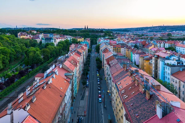 Vista Praga Tomada Desde Puente Nuselsky Puente Nusle Famoso Fuerte —  Fotos de Stock