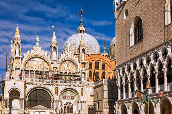 Piazza San Marco Con Campanile Basilica San Marco Piazza Principale — Foto Stock