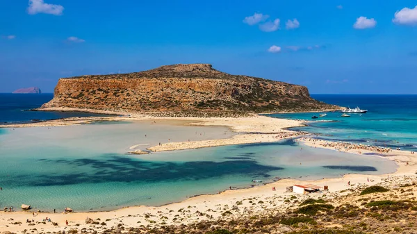 Amazing Beach Turquoise Water Balos Lagoon Gramvousa Crete Greece Cap — Stock Photo, Image