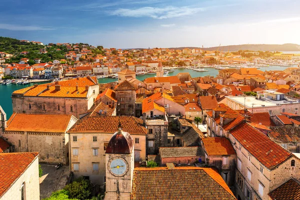 Vista Ciudad Trogir Antiguo Lugar Turístico Croacia Europa Vista Costera — Foto de Stock