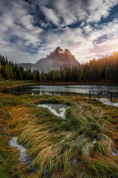 Lago Antorno Lago Antorno Situado Zona Dolomitas Provincia Belluno Italia — Foto de Stock