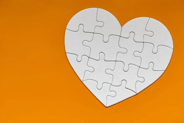Objet Coeur Fait Pièces Puzzle Cœur Complet Puzzle Pièces Forme — Photo