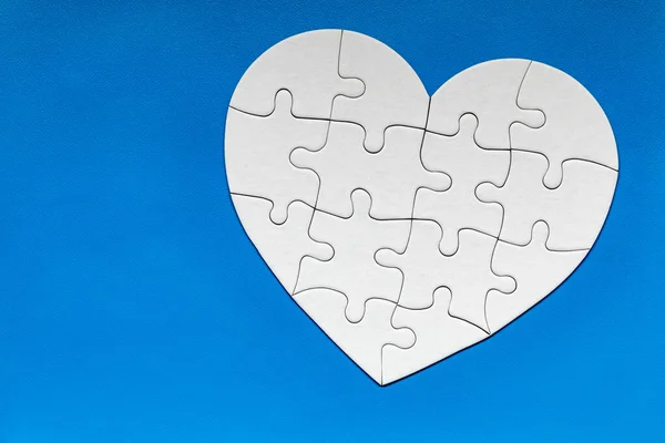 Oggetto Cuore Fatto Pezzi Puzzle Fai Cuore Completo Pezzi Puzzle — Foto Stock