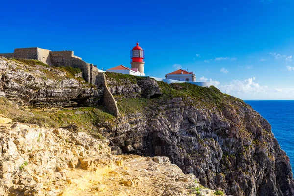 Португальське Узбережжя Скеля Атлантичний Океан Бере Участь Саґресі Фаро Алгарве — стокове фото