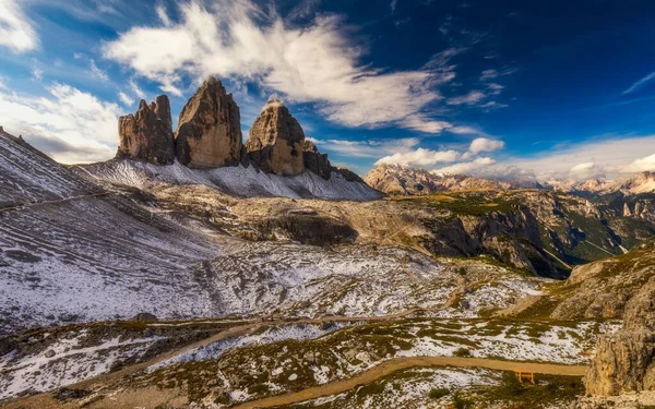 Utsikt Över Nationalparken Tre Cime Lavaredo Dolomiterna Sydtyrolen Plats Auronzo — Stockfoto