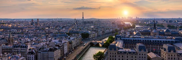 Panoramisch Uitzicht Parijs Eiffeltoren Zakenwijk Defense Luchtfoto Van Parijs Bij — Stockfoto