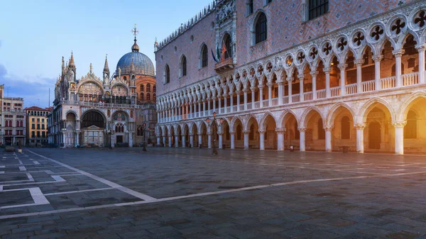 Piazza San Marco Con Campanile Basilica San Marco Piazza Principale — Foto Stock