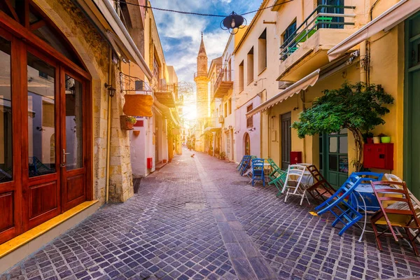 Street Old Town Chania Crete Greece Charming Streets Greek Islands — Stock Photo, Image