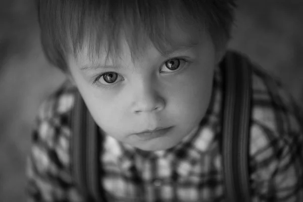 Portrait Beau Garçon Enfant Chemise — Photo