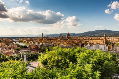 Floransa cityscape görünümünü görmezden Piazzale Michelangelo, İtalya