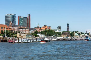 St. Pauli Piers bir Hamburgs büyük turistik görünümünü